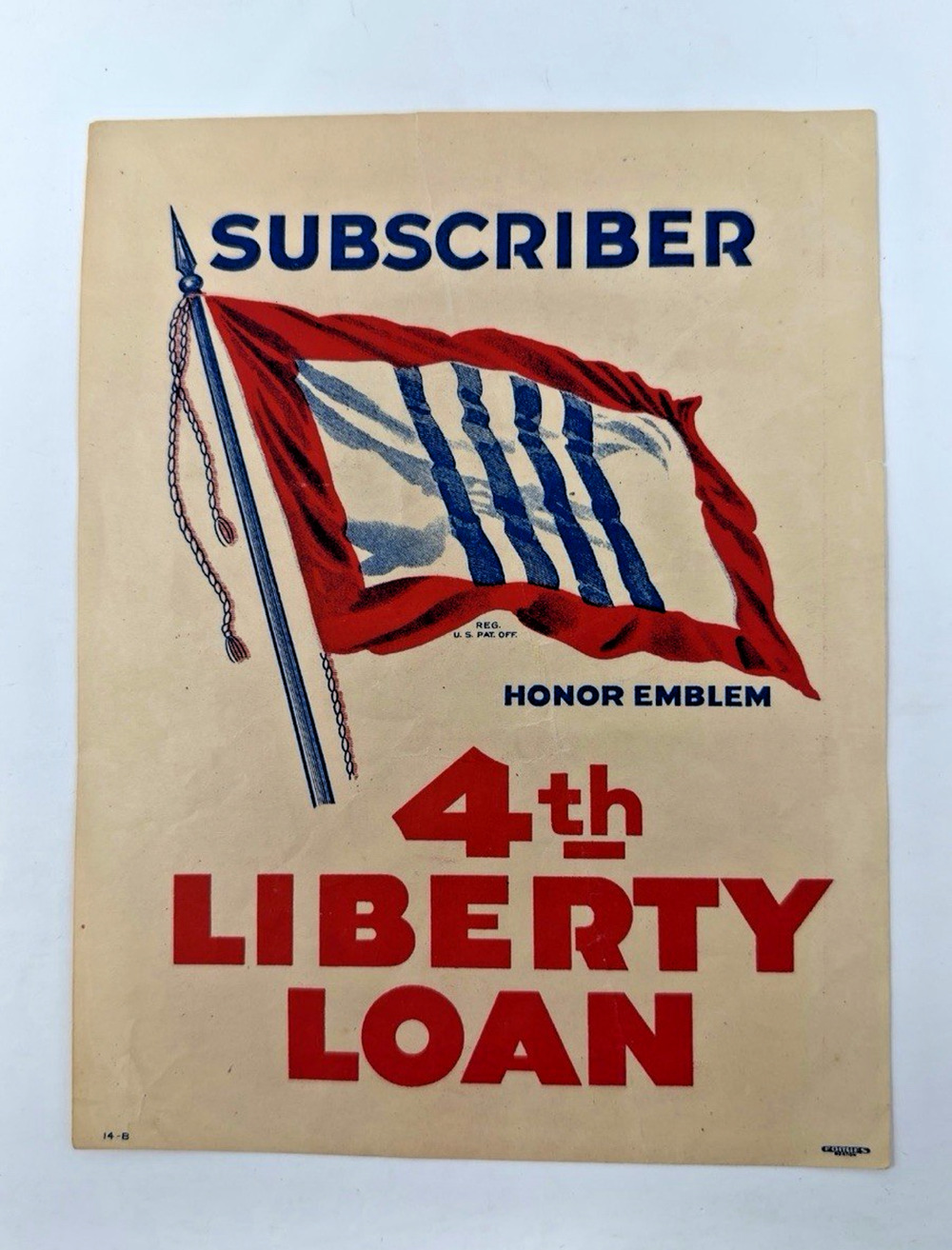 Forbes Boston WWI 4th Liberty Loan Subscriber Honor Emblem Poster Card